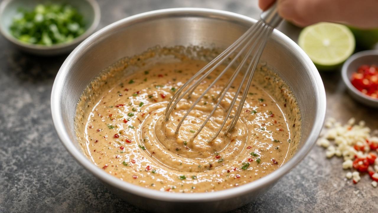 Whisk the peanut sauce