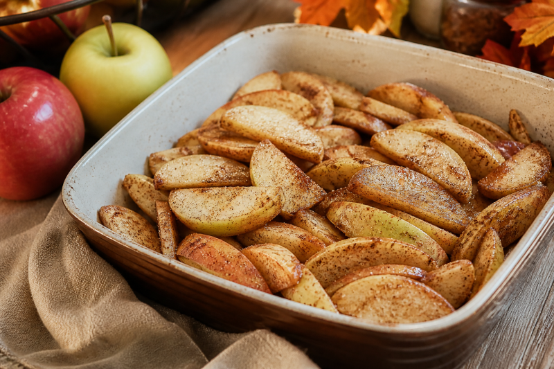 Tumble the cinnamon apples