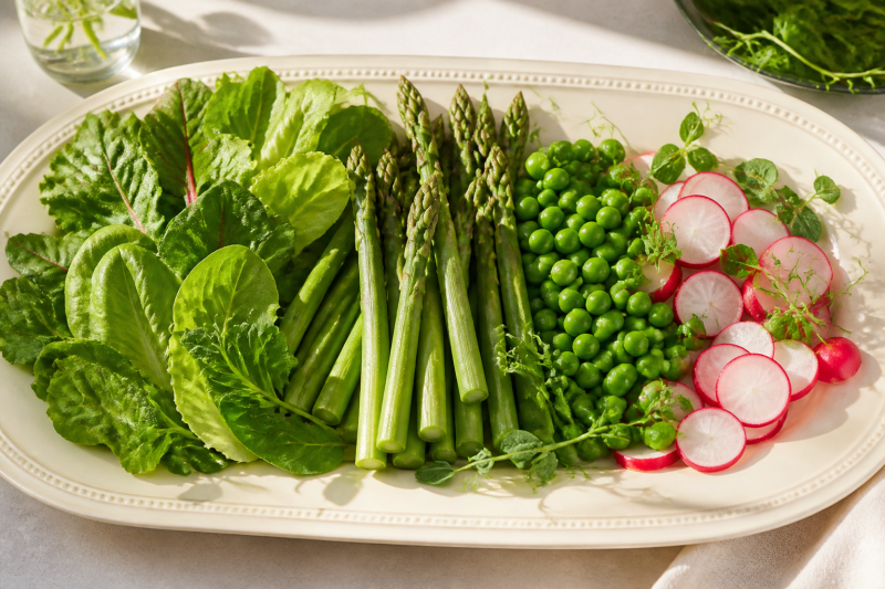 Lay the soft greens