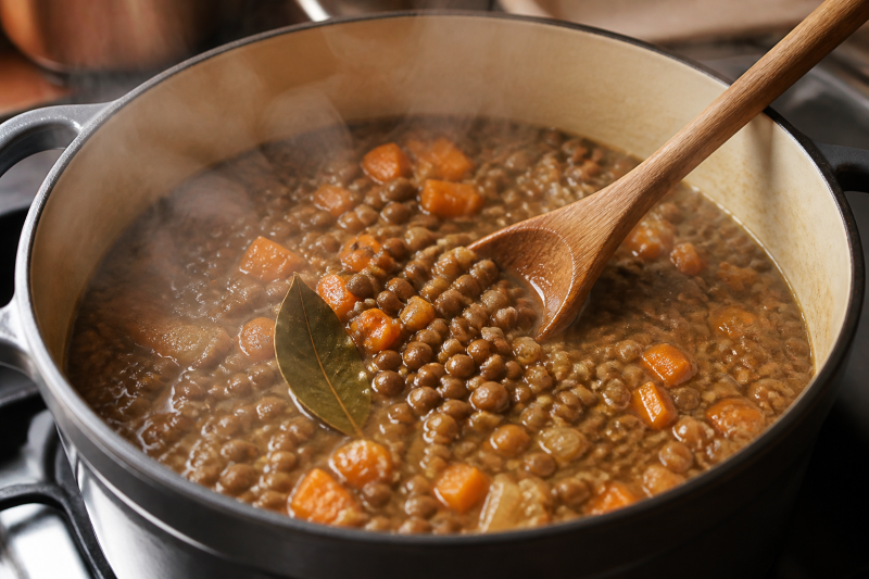 Simmer the lentils