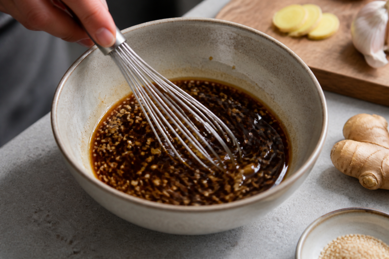 Whisk the shiny sauce