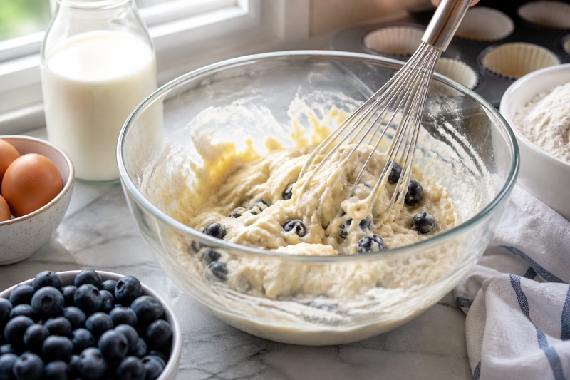 Mix the soft cloud batter