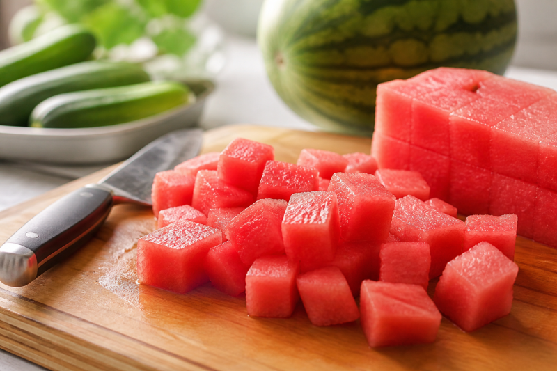 Cube the melon