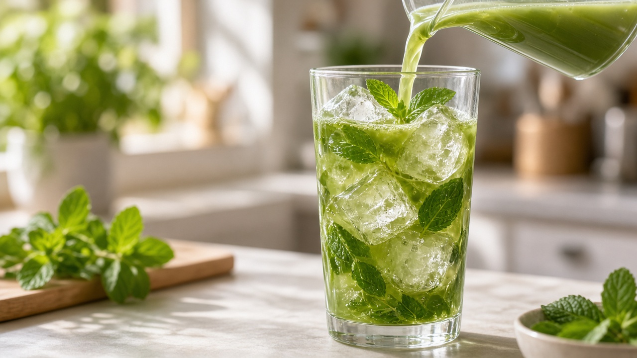 Add ice and mint