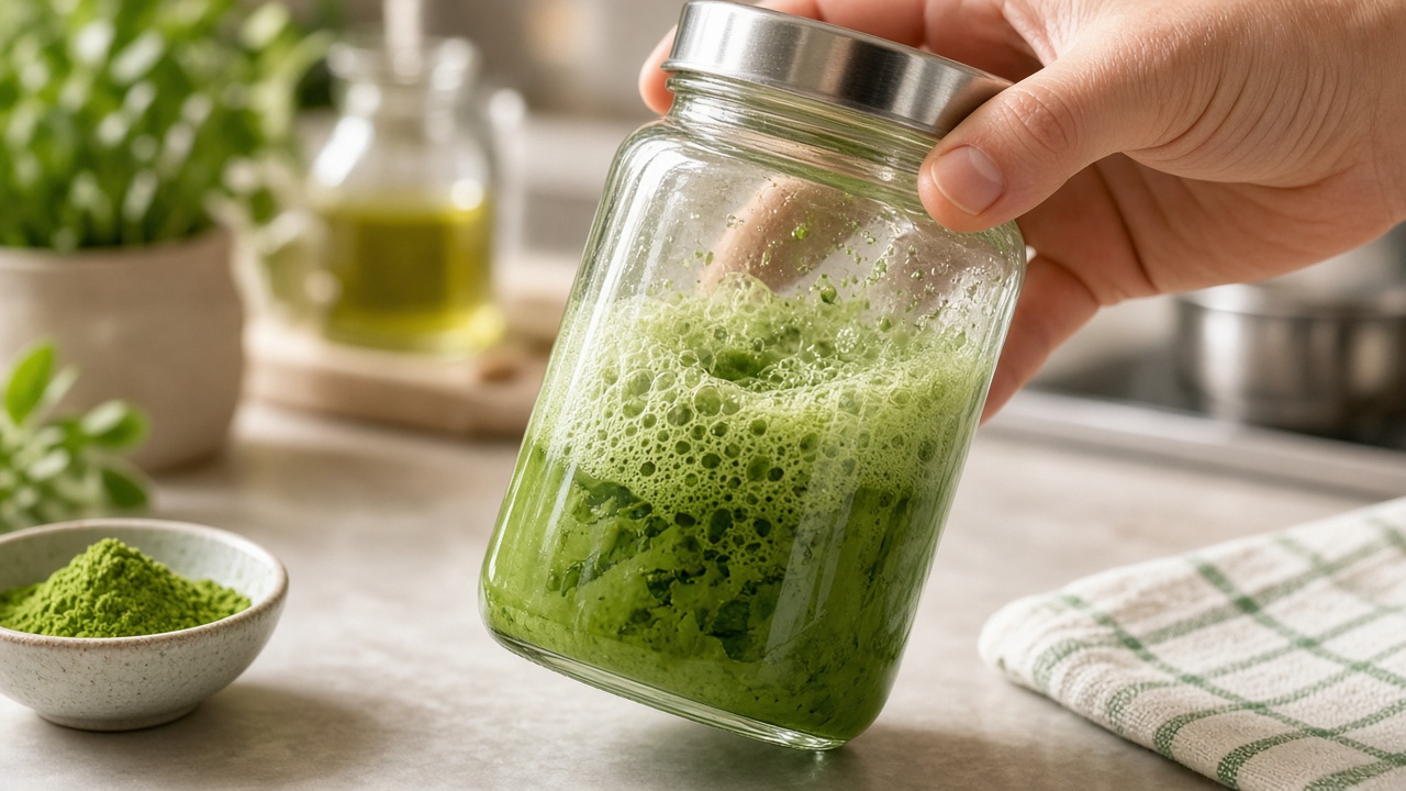 Shake the matcha