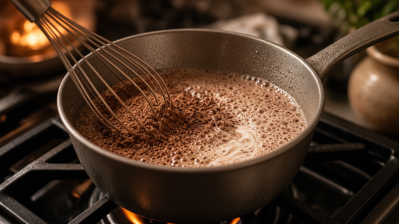 Whisk the cocoa