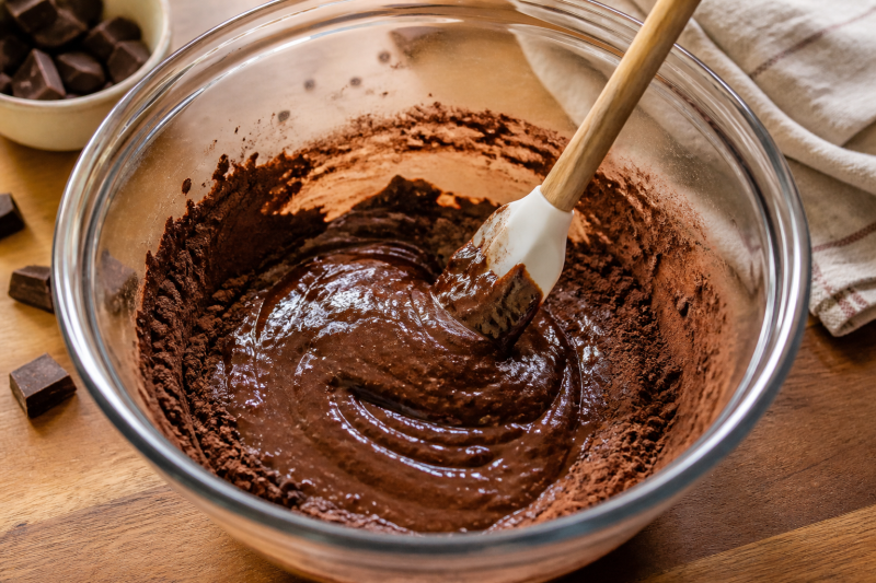 Whisk the midnight batter