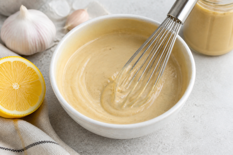 Whisk the golden sauce