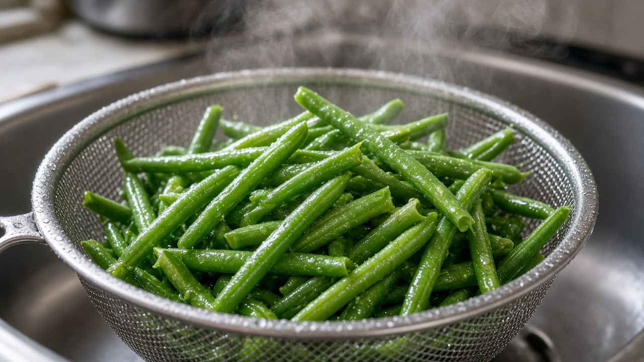 Blanch the green beans