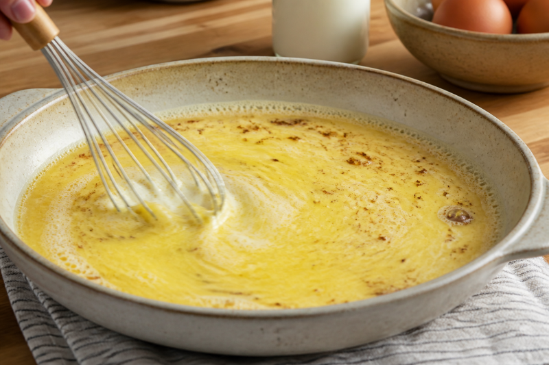 Whisk the soft custard