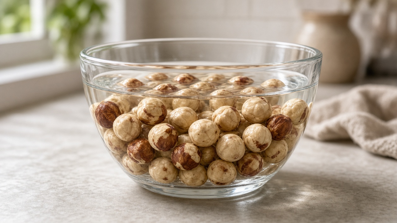 Soak the hazelnuts