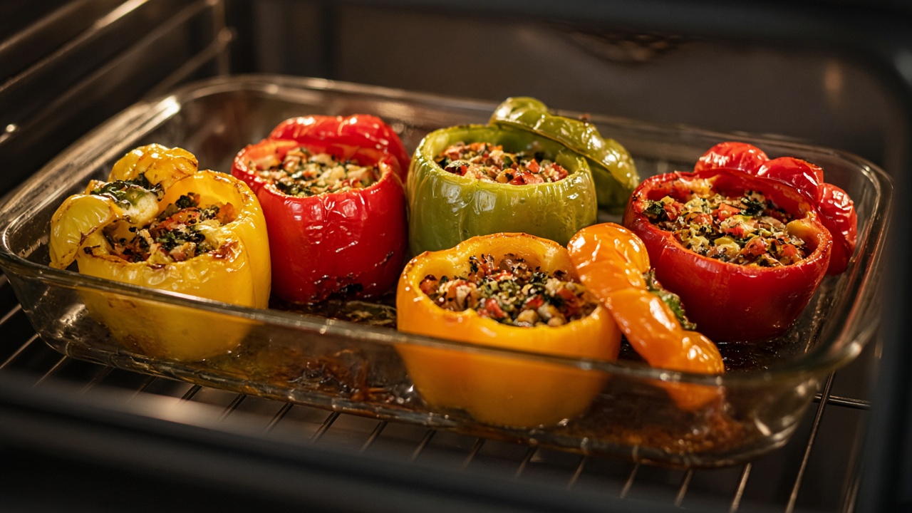 Pre-bake the peppers