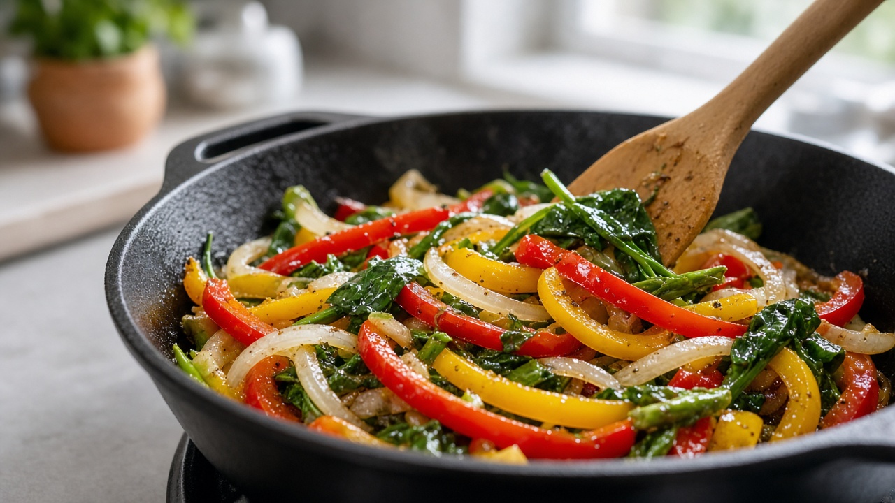 Sauté the spring veggies