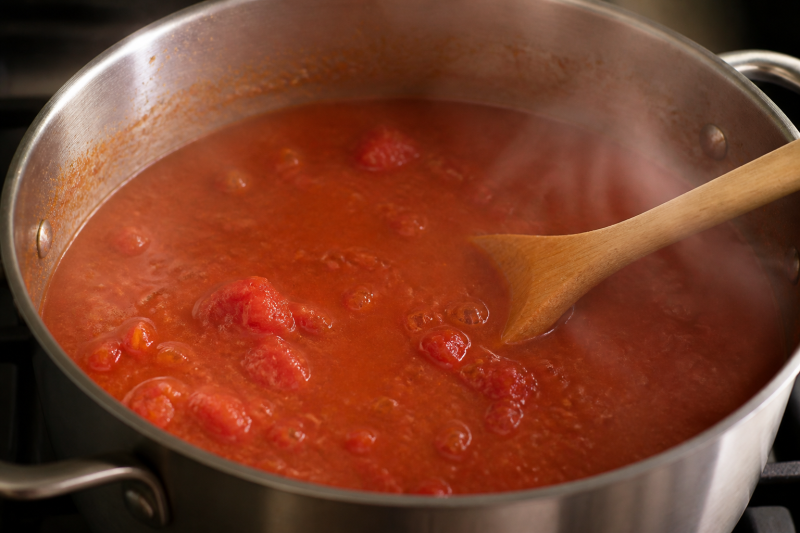 Simmer the red pot