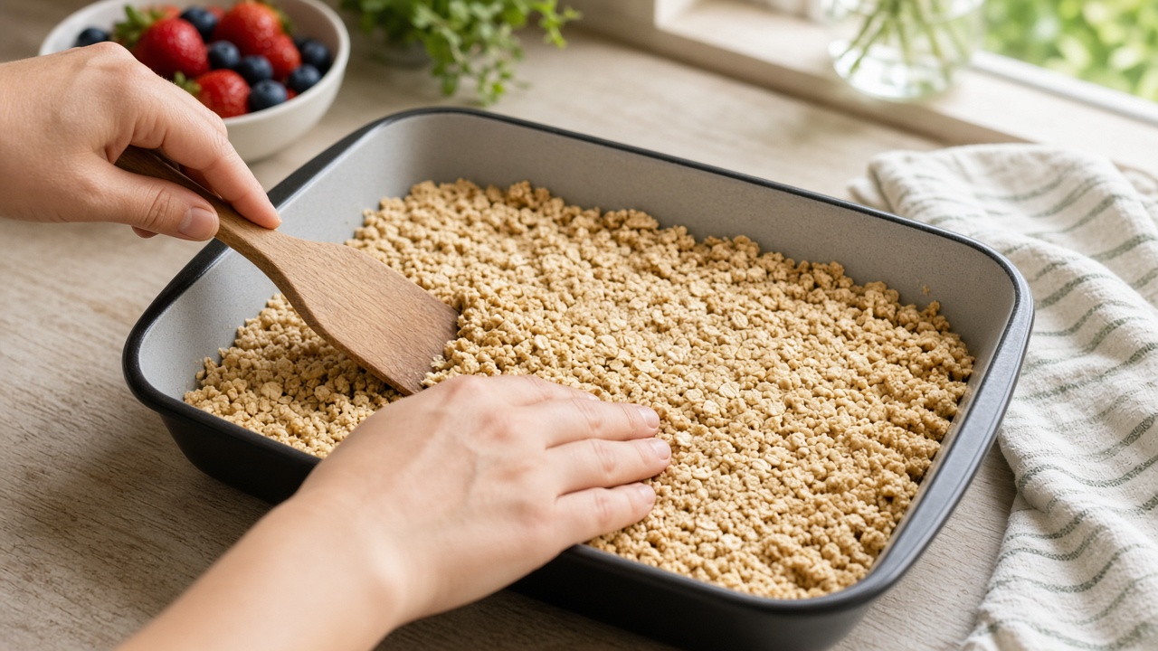 Press the crumble crust
