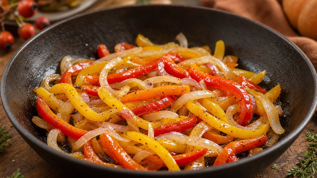 Add peppers and onions