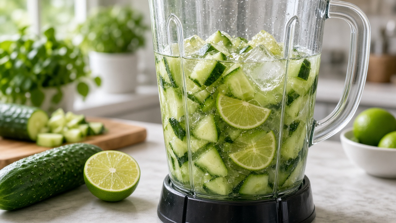 Mix the lime-cucumber base