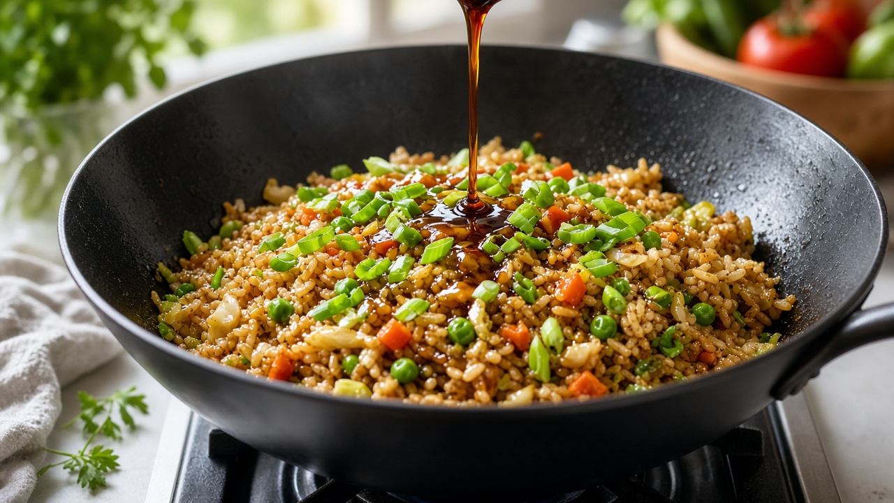 Stir in rice and soy
