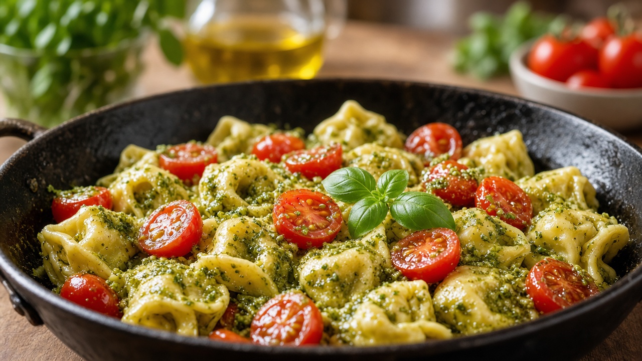 Make the creamy pesto sauce