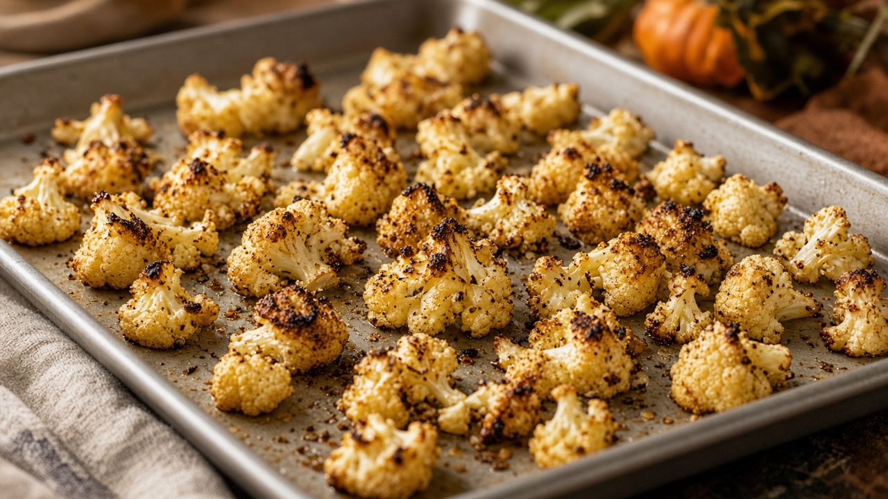 Roast cauliflower and chickpeas