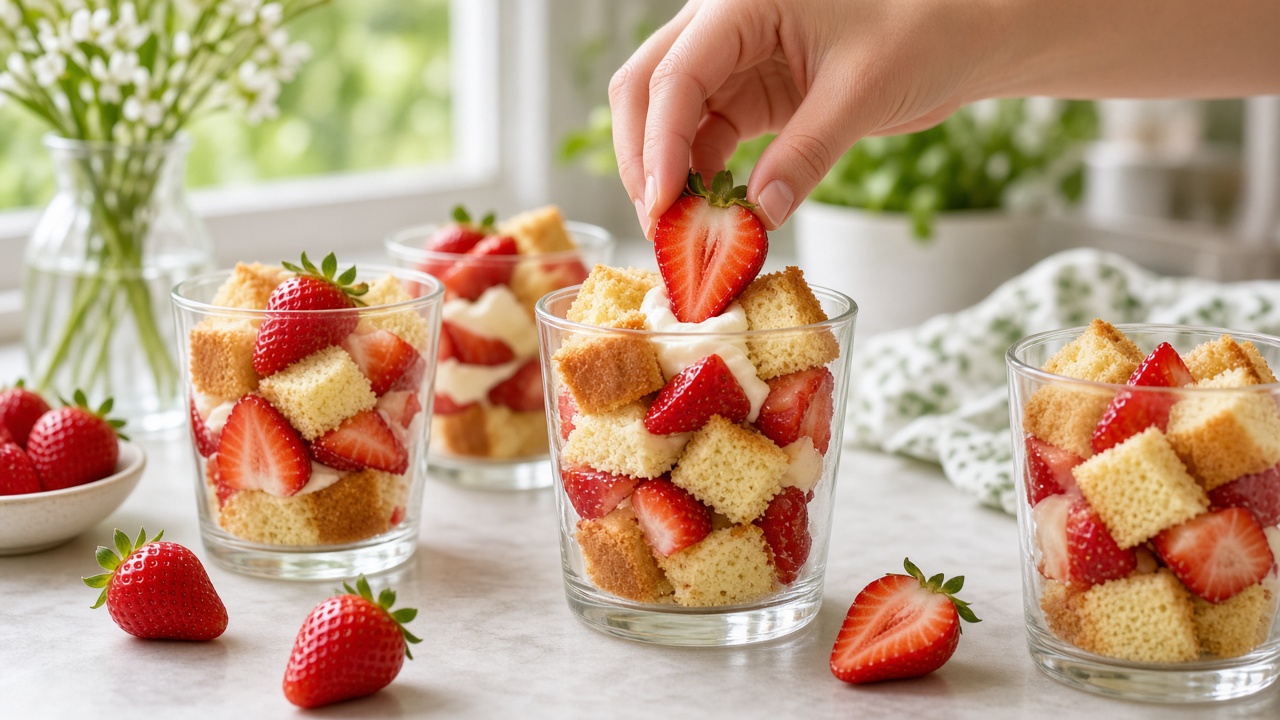 Mix and bake the shortcakes