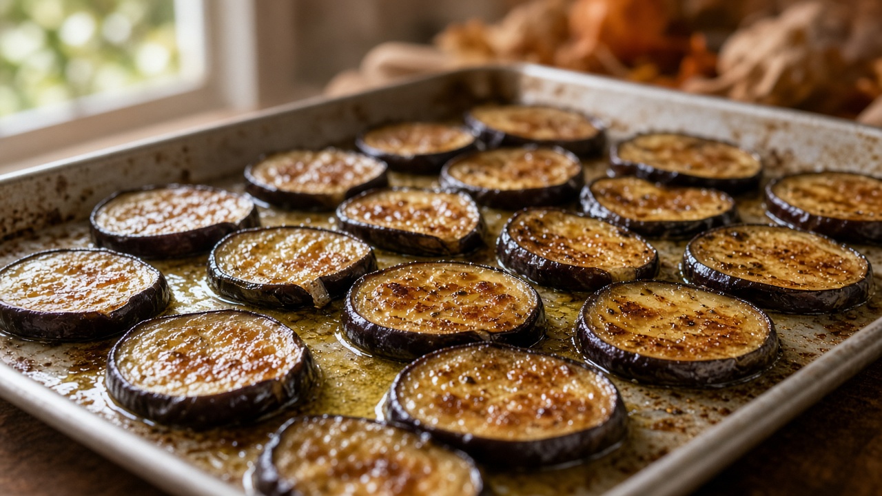 Salt, bread, and bake the eggplant