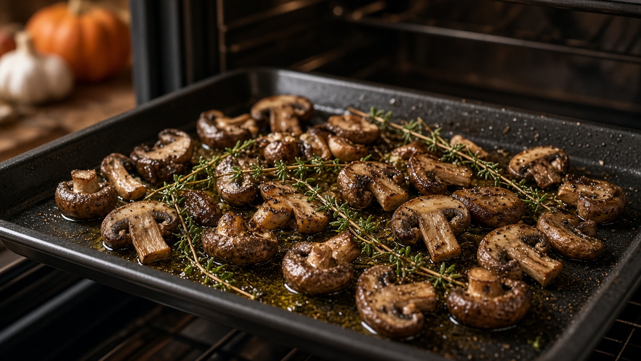 Roast the mushrooms