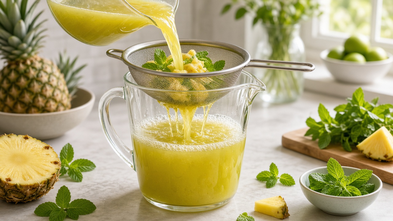 Strain into a pitcher
