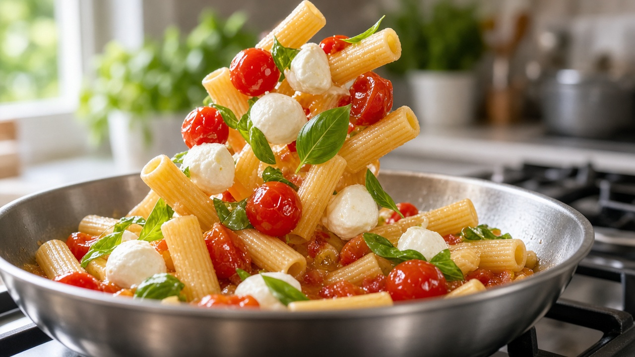 Toss with mozzarella and basil