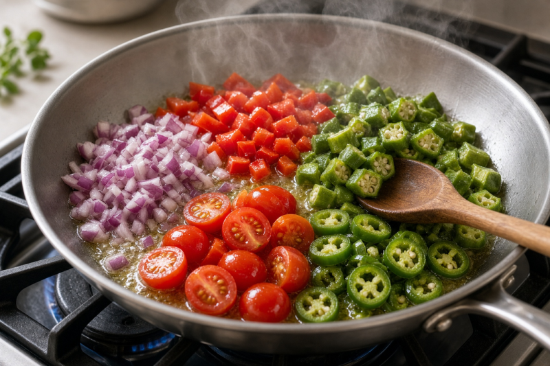 Sauté the vegetables