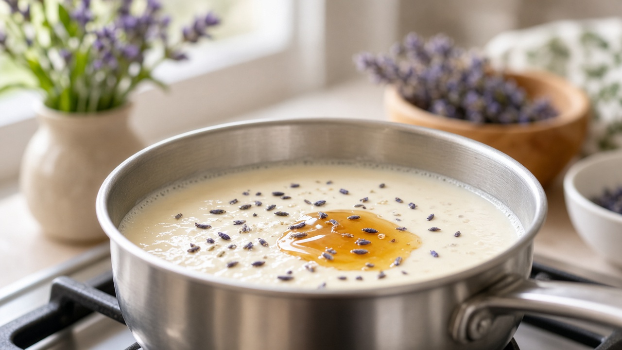 Infuse cream with honey and lavender