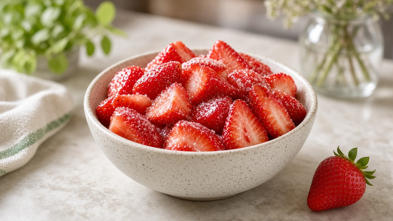 Macerate the strawberries