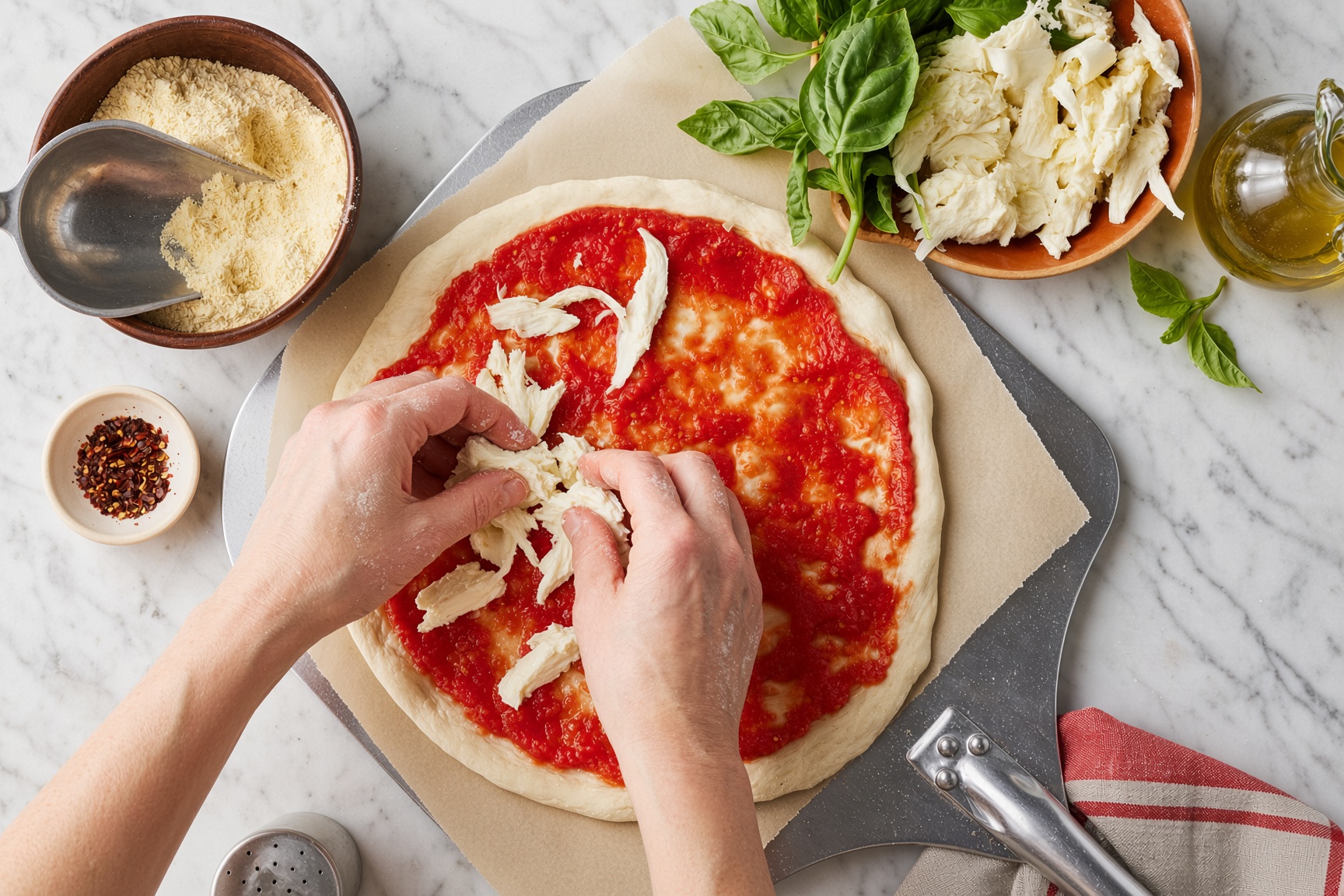 Add the mozzarella